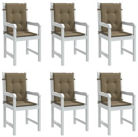 vidaXL Μαξιλάρια Καρέκλας με Πλάτη 6 τεμ. Taupe 100x50x4 εκ. Ύφασμα
