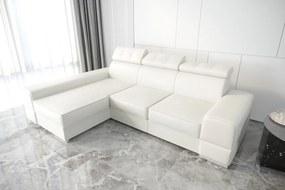 Γωνιακός Καναπές Dren Eco LTHR -Leuko-Αριστερή - 295.00Χ185.00Χ95.00cm