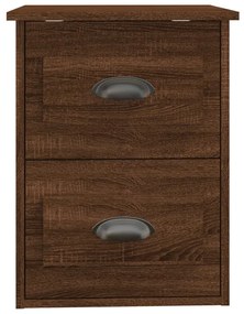 vidaXL Κομοδίνο Επιτοίχιο Καφέ Δρυς 41,5 x 36 x 53 εκ.
