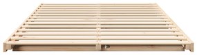 vidaXL Κρεβάτι δαπέδου Καφέ 140 x 190 cm Μασίφ ξύλο πεύκου