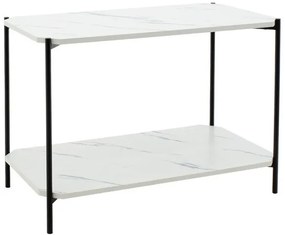 Τραπέζι Σαλονιού Mara MDF Λευκό Μαρμάρου-Μαύρο 80x40x55cm 072-000065 Pakoworld-072-000065-Λευκό 072-000065