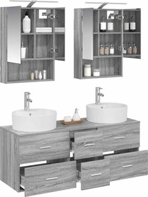 vidaXL Σετ Επίπλων Μπάνιου 5 pcs Γκρι Sonoma