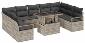 vidaXL Σετ Καναπέ Κήπου 10 pcs Ανοιχτό γκρι 100 x 55 x 73 εκ