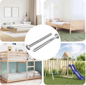 vidaXL Βίδες επίπλων 2 pcs Ασημί M6 x 85 χιλ. Ατσάλι