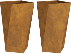 vidaXL Γλάστρα 2 pcs Σκ rusty 40 x 40 x 75 cm