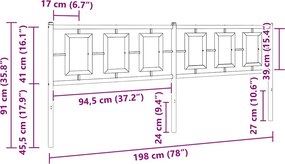 vidaXL Ανταλλακτικό κεφαλάρι Λευκό 193 εκ. Μεταλλικό