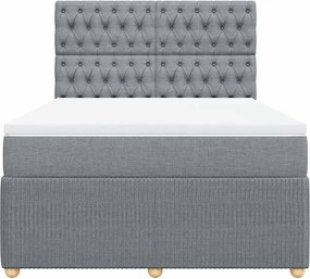vidaXL Κρεβάτι Boxspring με Στρώμα Αν. Πράσινο 160x200εκ Υφασμάτινο