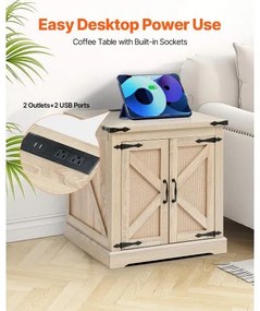 VEVOR Rattan Coffee Table Rectangle Rattan Coffee Table 2-Tier for Living Room