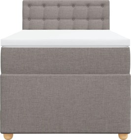 vidaXL Κρεβάτι Boxspring με Στρώμα Taupe 80x200 εκ. Υφασμάτινο