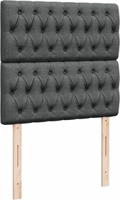 vidaXL Κρεβάτι Boxspring με Στρώμα Σκούρο Γκρι 100x200 εκ. Υφασμάτινο