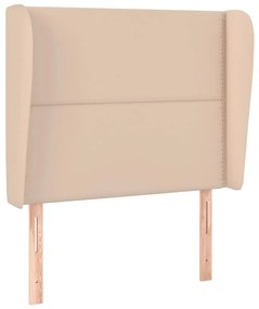vidaXL Κεφαλάρι με Πτερύγια Καπουτσίνο 93x23x118/128 εκ. Συνθ. Δέρμα