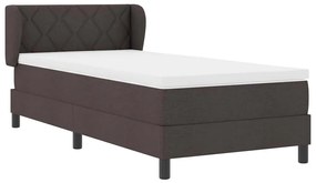 vidaXL Κρεβάτι box spring με στρώμα με στρώμα Σκούρο καφέ Σκούρο καφέ