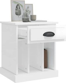 vidaXL Κομοδίνο Γυαλιστερό Λευκό 43 x 36 x 50 εκ.