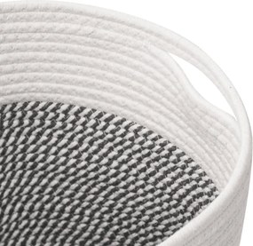 vidaXL Καλάθια Αποθήκευσης 2 τεμ. Γκρι/Λευκό Ø28 x 28 εκ. Βαμβακερά
