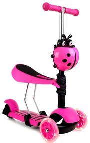 Πατίνι Scooter Παιδικό JollyWheelz 3 σε 1 Με Καλαθάκι Ροζ S-22015