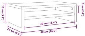 vidaXL Βάση Οθόνης Καπνιστή Δρυς 42x24x13 εκ. από Επεξεργασμένο Ξύλο