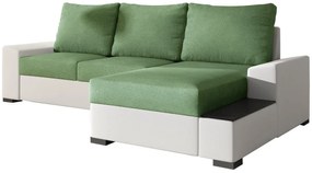 Γωνιακός καναπές Nero-Λευκό - Φυστικί-Δεξιά