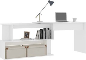 vidaXL Γραφείο Γωνιακό Λευκό 200 x 50 x 76 εκ. από Επεξ. Ξύλο