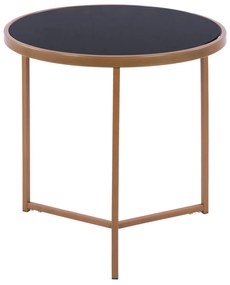 Table Francesco  with glass surface and metallic gold matte frame