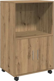 vidaXL Ντουλάπι Τροχήλατο Αρτισιανή Δρυς 55x40x91 εκ. από Επεξ. Ξύλο
