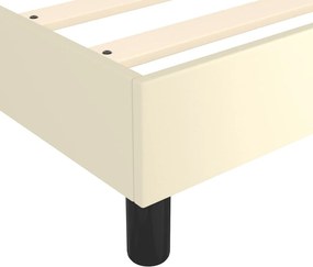 vidaXL Κρεβάτι Boxspring με Στρώμα Κρεμ 80 x 200 εκ. Συνθετικό Δέρμα