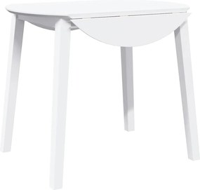 vidaXL Τραπεζαρία Λευκό μασίφ ξύλο καουτσούκ