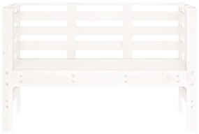 vidaXL Παγκάκι Κήπου Λευκό 111,5 x 53 x 71 εκ. από Μασίφ Ξύλο Πεύκου