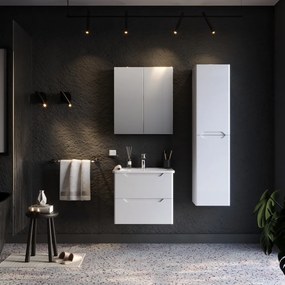 Martin Perla 60 White Matt  MDF - Πάγκος με Νιπτήρα &amp; Καθρέπτη