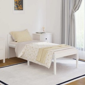 Κρεβάτι Ηλικιωμένων Λευκό 90 x 200 εκ. από Μασίφ Ξύλο Πεύκου - Λευκό