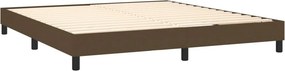 vidaXL Κρεβάτι Boxspring με Στρώμα Σκούρο Καφέ 180x200 εκ Υφασμάτινο