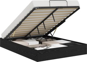 vidaXL Κρεβάτι Οθωμανικού Τύπου Μαύρη Δρυς 135 x 190 cm