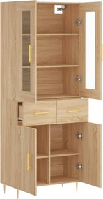 vidaXL Ντουλάπι Sonoma δρυς 69,5 x 34 x 180 εκ. από Επεξεργασμένο Ξύλο