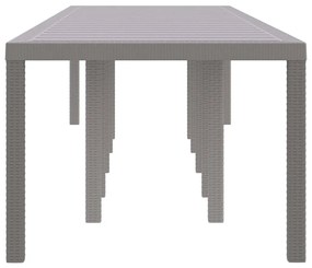 vidaXL Τραπέζι Κήπου Ανοιχτό γκρι 350 x 100 x 73 εκ. συνθετικό ρατάν