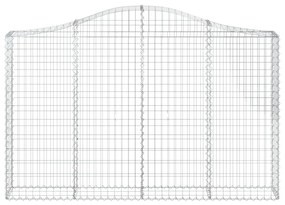 Συρματοκιβώτια Τοξωτά 13 τεμ. 200x30x120/140 εκ. Γαλβαν. Ατσάλι - Ασήμι