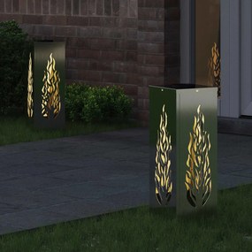 vidaXL Ηλιακό LED Φως Δρόμου 2 pcs Θερμό λευκό 18 x 18 x 50 εκ.