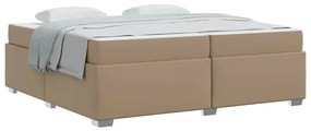 vidaXL Σκελετός Κρεβατιού Καπουτσίνο 200 x 200 cm Τεχνητό δέρμα