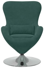 vidaXL Κάθισμα-αυγό Σκούρο πράσινο 63 x 73 x 90 εκ Βελούδο