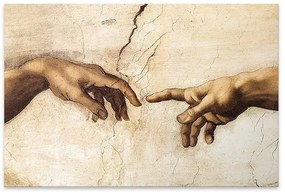Πίνακας σε καμβά "The Creation of Adam" Megapap ψηφιακής εκτύπωσης 100x70x3εκ.-GP033-0070