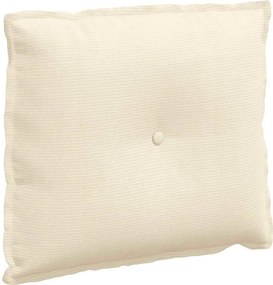 vidaXL Μαξιλάρι Πλάτης Κρεμ 60 x 50 cm Υφασμάτινο Κορντουρά