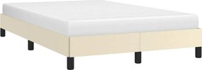 vidaXL Πλαίσιο Κρεβατιού χωρίς στρώμα Κρεμ 120x190 εκ.Συνθ. Δέρμα