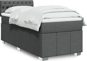 vidaXL Κρεβάτι Boxspring με Στρώμα Σκούρο Γκρι 80x200 εκ. Υφασμάτινο