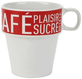 Κούπα Café' SR00521977 300ml Red-White Gers Porcelain