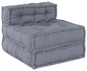 vidaXL Modular Pouffe Καναπές 4 Θέσεων Ύφασμα Γκρι