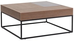 Τραπέζι Σαλονιού Lena 141HWR1147 90x90x37cm Walnut-Black
