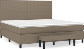 vidaXL Κρεβάτι Boxspring με Στρώμα Taupe 200x200 εκ. Υφασμάτινο