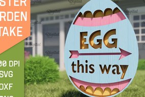 Σετ των 2 Intra απο ξύλο plywood Χρώμα wenge 3mm-4mm πάχος - Πασχαλινό πάσσαλο Κήπο με λέιζερ. Αυγό Δίασταση 15x15 cm INTRAFABR-93086759