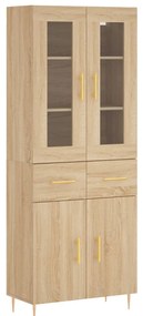 vidaXL Ντουλάπι Sonoma δρυς 69,5 x 34 x 180 εκ. από Επεξεργασμένο Ξύλο