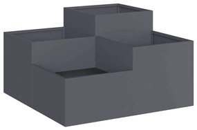 vidaXL Γλάστρα Κήπου Ανθρακί 80 x 80 x 48 εκ. Ατσάλι