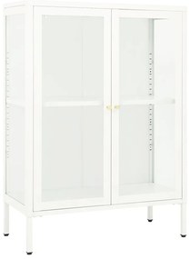 vidaXL Μπουφές Λευκός 75 x 35 x 105 εκ. από Ατσάλι και Γυαλί