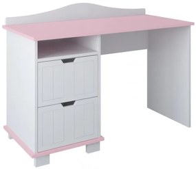 Γραφείο Lucky  με 2 Συρτάρια  White + Pink 120x53x86cm  BC70019A BabyCute